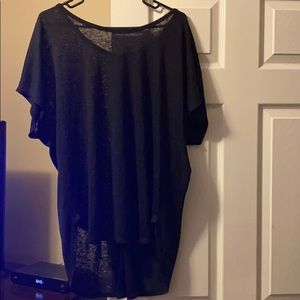 Open back sheer shirt